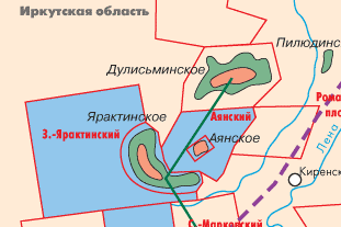Иркутская месторождение карта